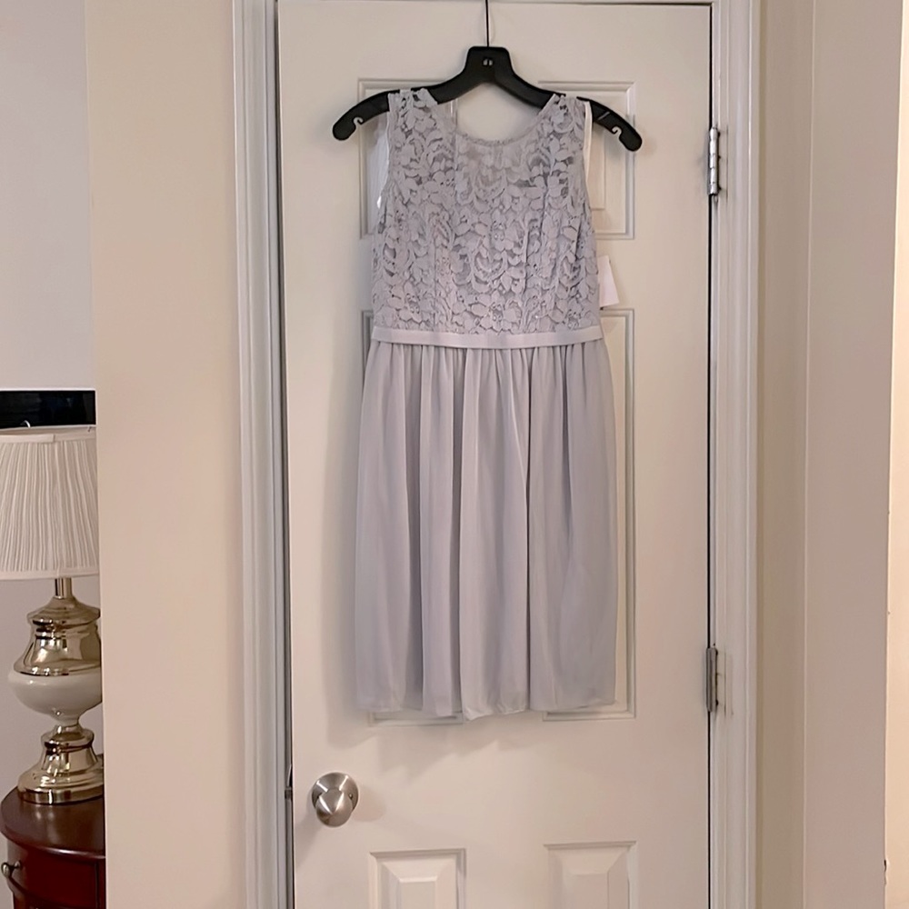 Beautiful  light gray Jr. Bridesmaid dress